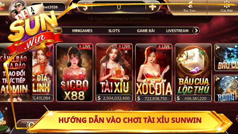 Hướng dẫn vào chơi tài xỉu Sunwin từ đầu