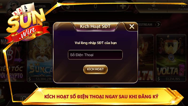Kích hoạt số điện thoại ngay sau khi đăng ký Sunwin
