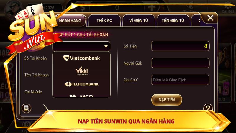 Nạp tiền qua ngân hàng – chuyển khoản trực tiếp