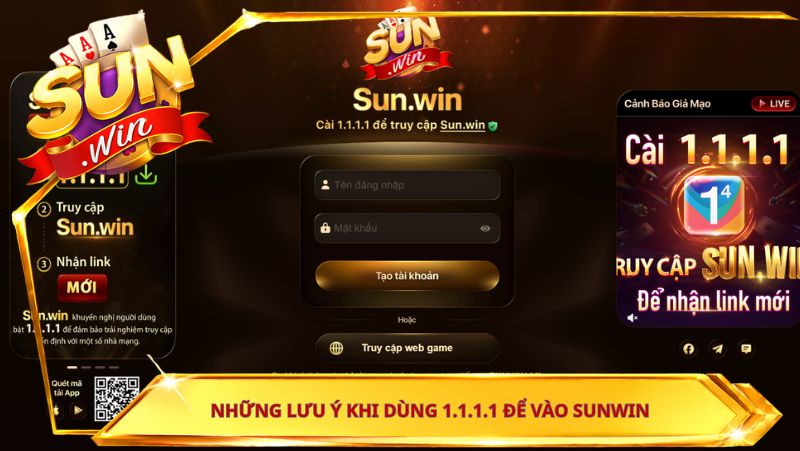 Những lưu ý khi dùng 1.1.1.1 để vào Sunwin